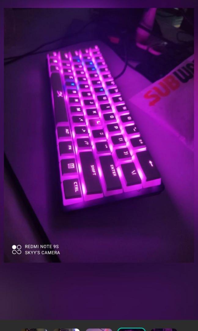 Huntsman Mini With Purple Switches Hyperx Pudding Keycaps Computers Tech Parts Accessories Computer Keyboard On Carousell