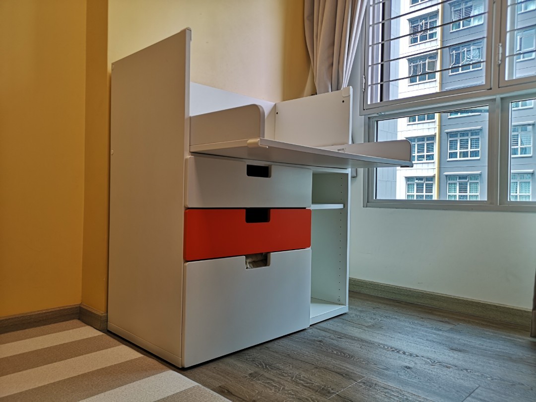 Ikea diaper changing station + study table, Babies & Kids, Baby Nursery