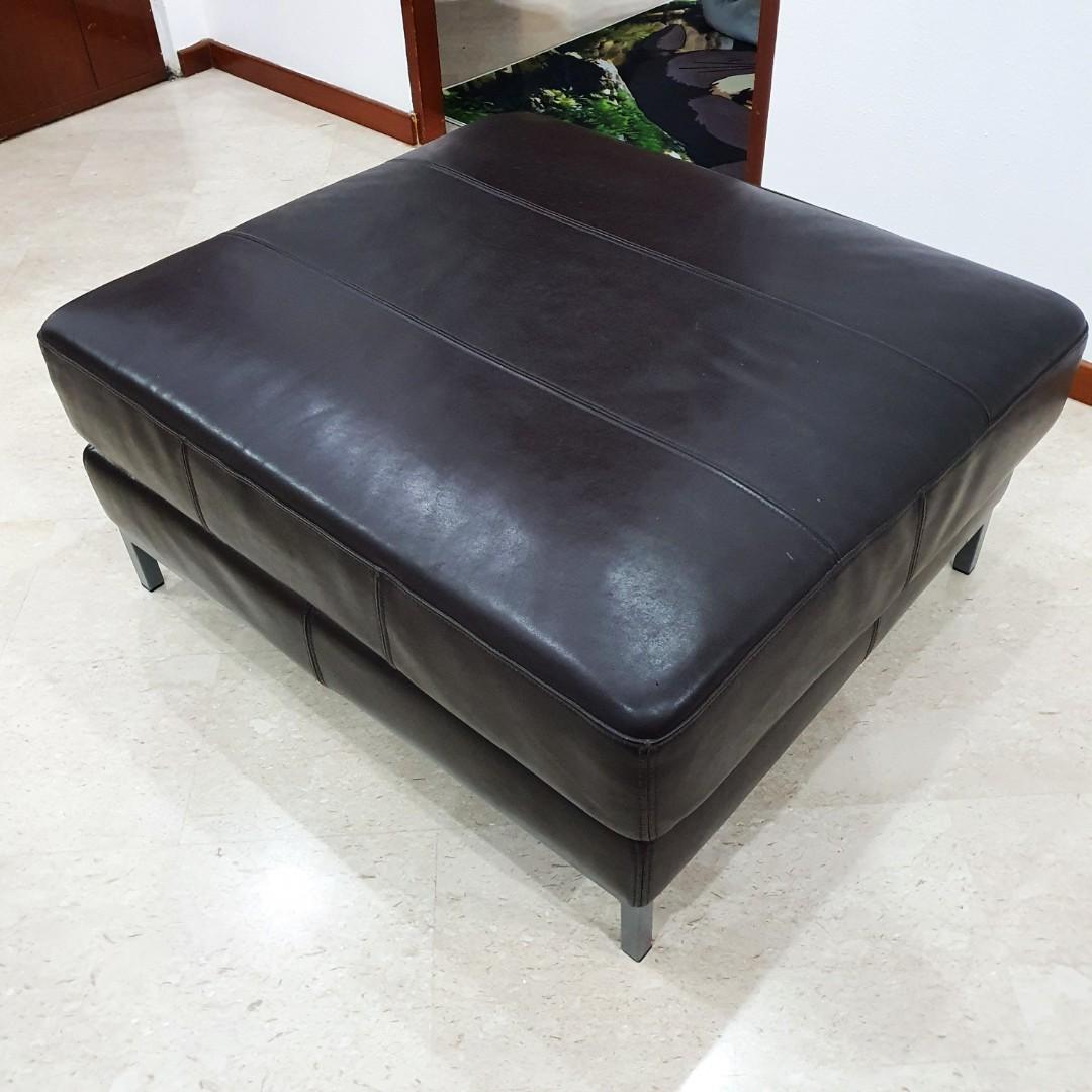 Ikea leather ottoman discount