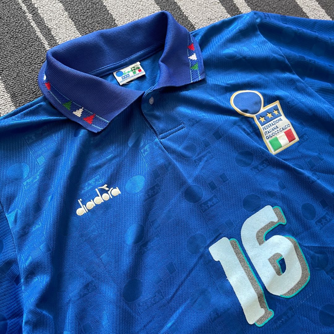 Italy Home Diadora Vintage Jersey 92 93 World Cup