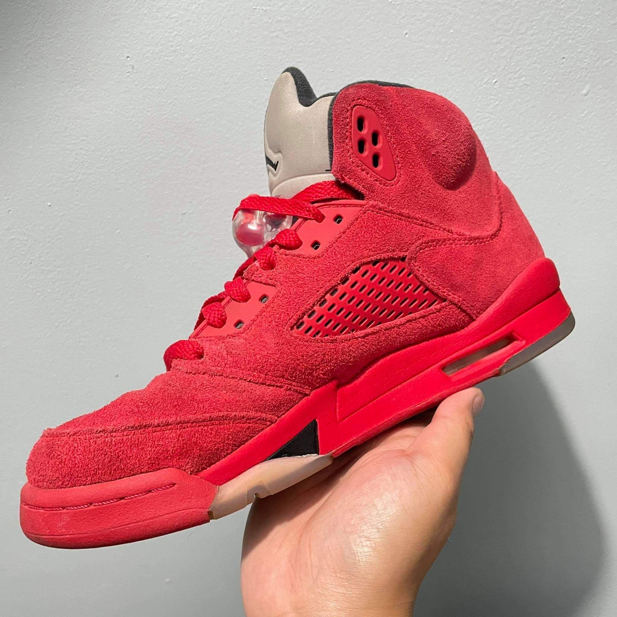 JORDAN 5 Retro Red Suede Men s Fashion Footwear Sneakers on