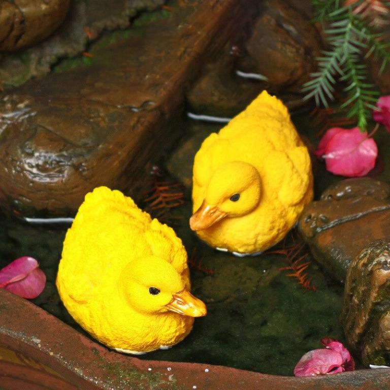 KBXLIFE Dekorasi Kebun Bebek Kuning Artificial Duck Garden