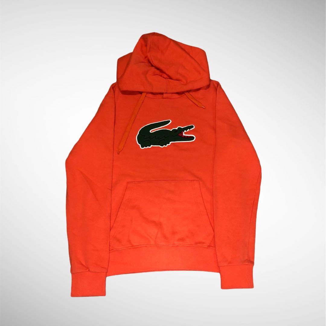 Orange lacoste hoodie hot sale