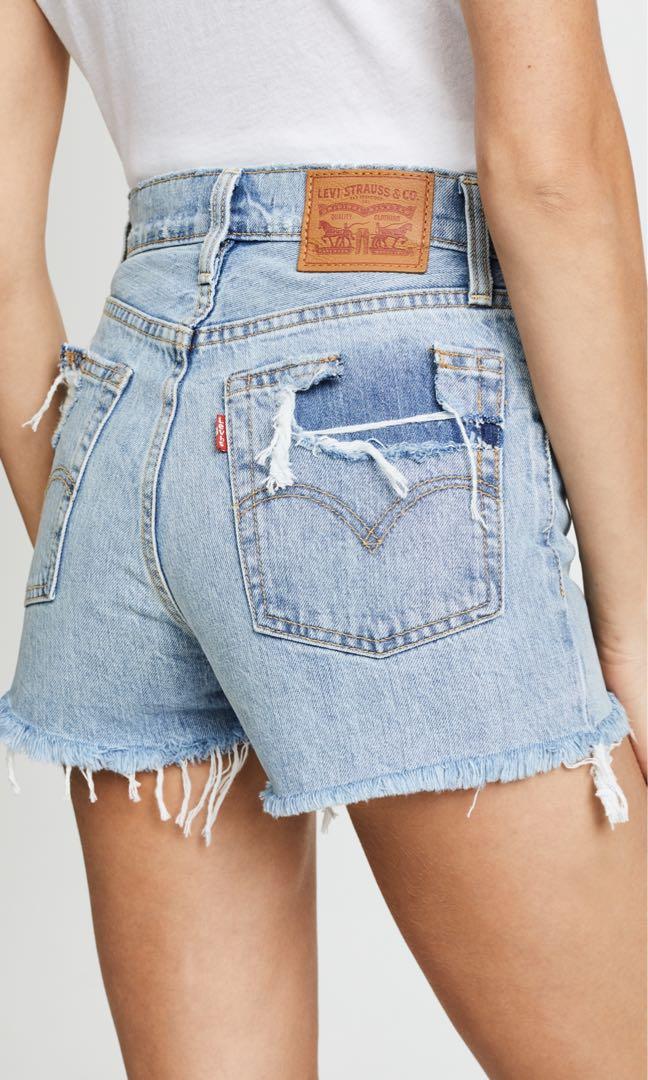 Levi s Wedgie Blue Denim Shorts Women s Fashion Bottoms Shorts
