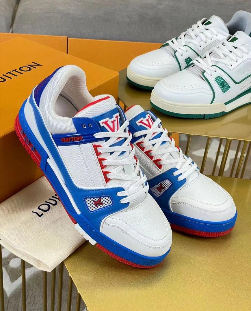 Buy Louis Vuitton Trainer Sneaker 'White Blue Red' - 1A8ZSY