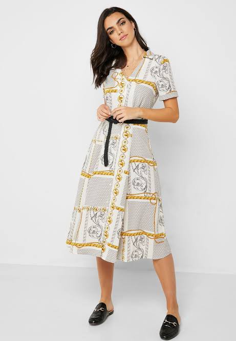 Chain print dress mango top