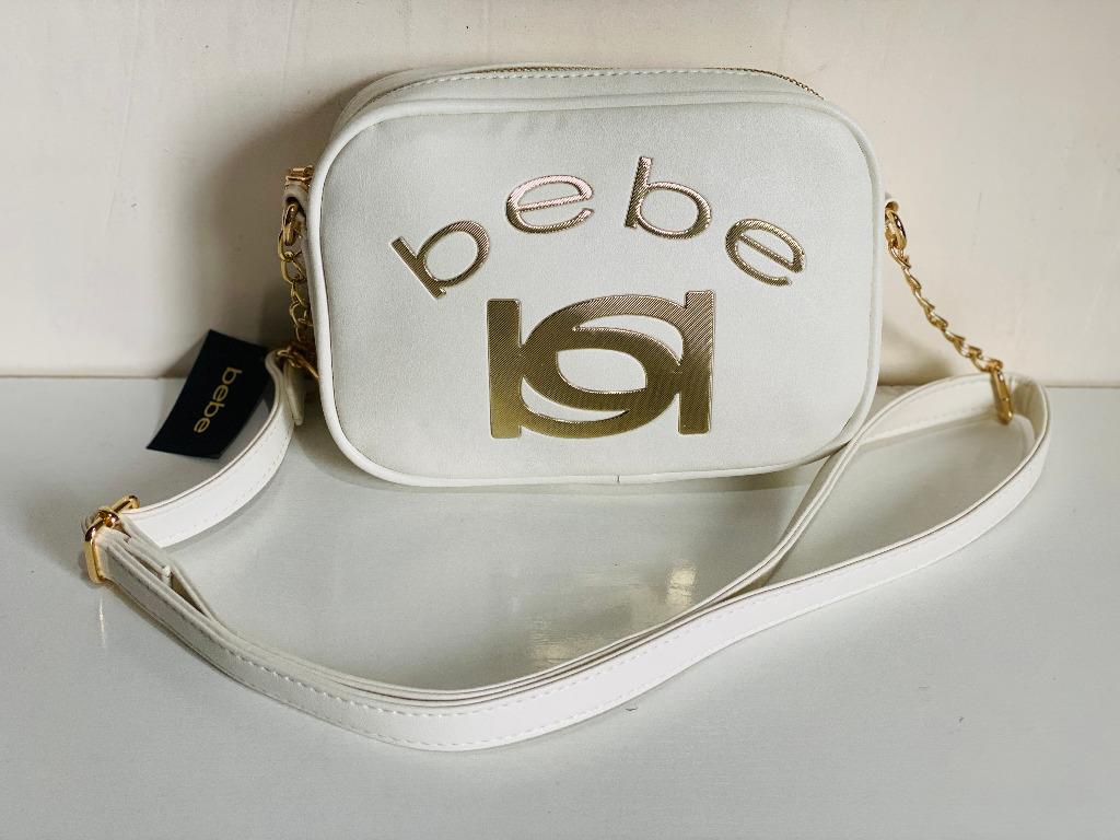 New Bebe White Kayla New Logo Camera Crossbody Sling Bag Purse Sale Women S Fashion Bags Wallets Cross Body Bags On Carousell