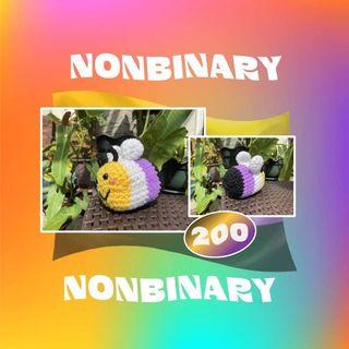 Nonbinary Genderqueer Bee Plushie Pride Crochet