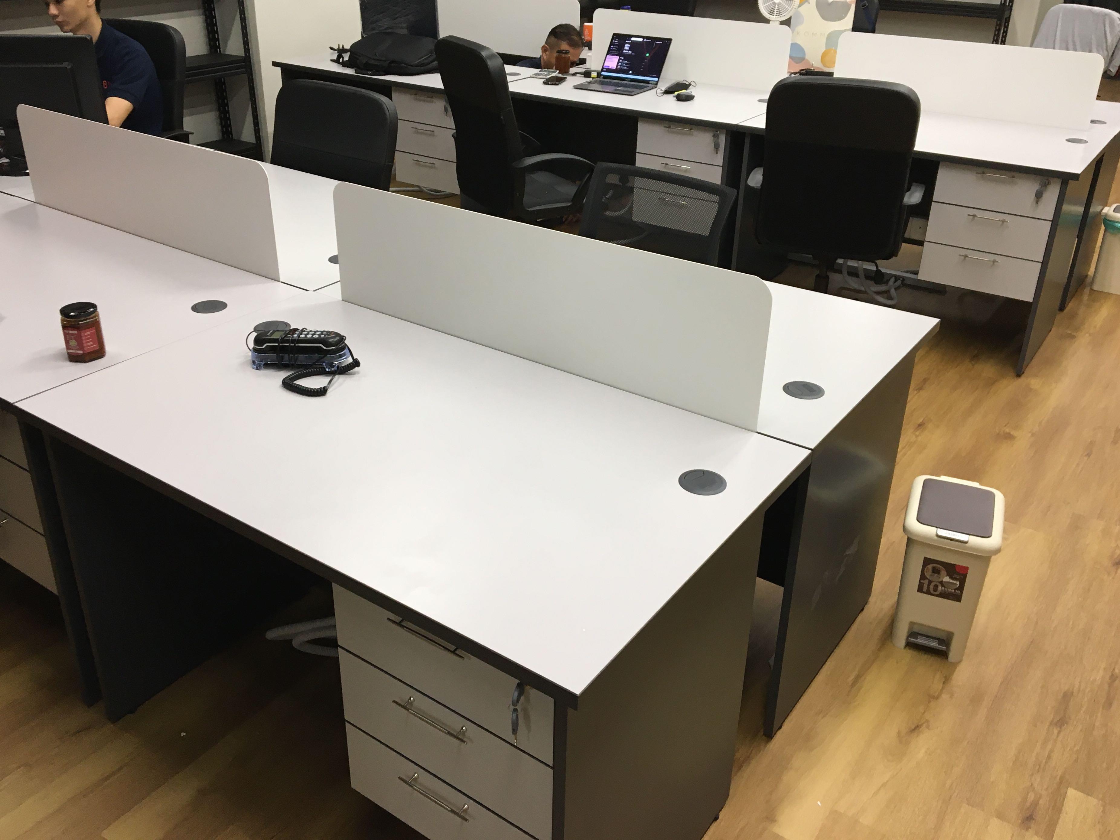 Office Table Work Desk with fixed pedestal drawer Brand New Ready Stock