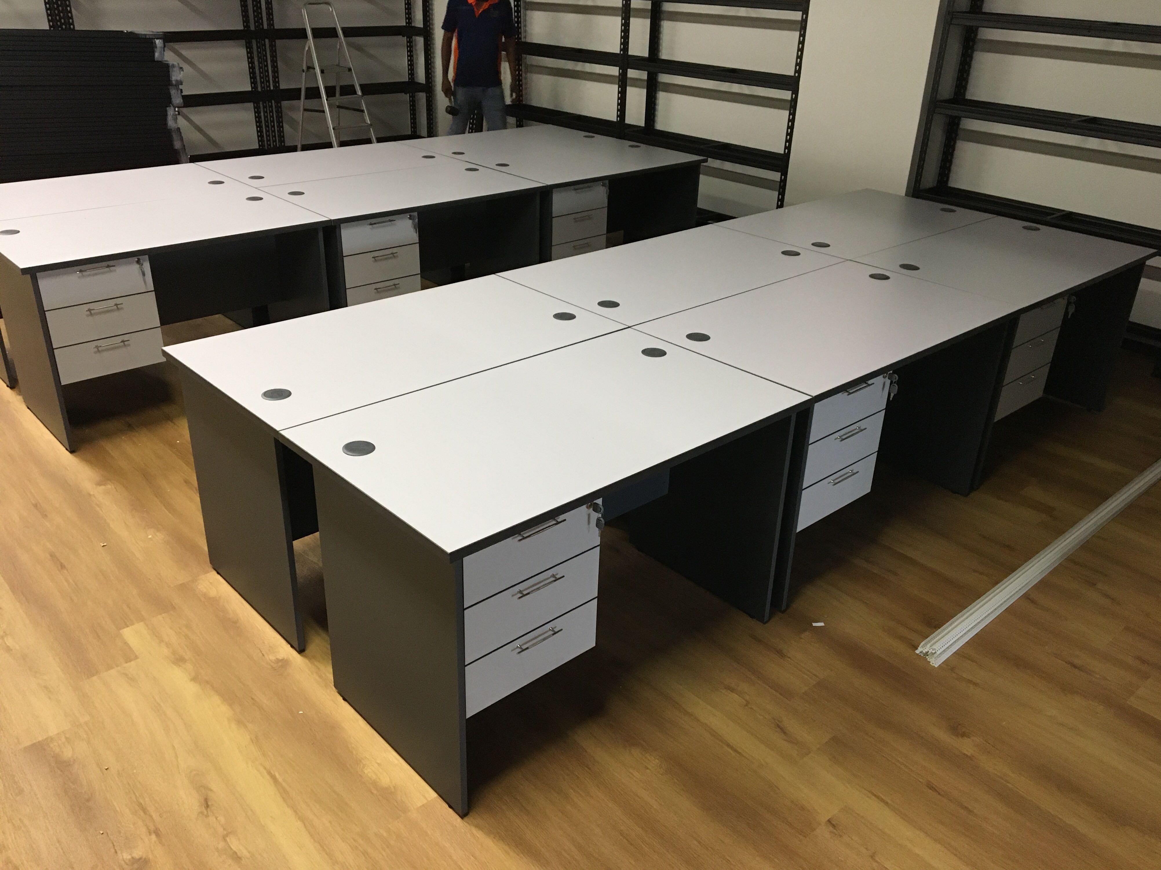 Office Table Work Desk with fixed pedestal drawer Brand New Ready Stock