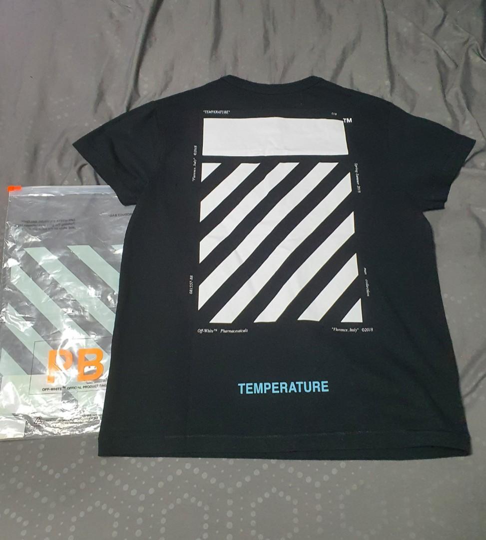 Authenthic OFF WHITE Diag Temperature Tee, Men's Fashion, Tops