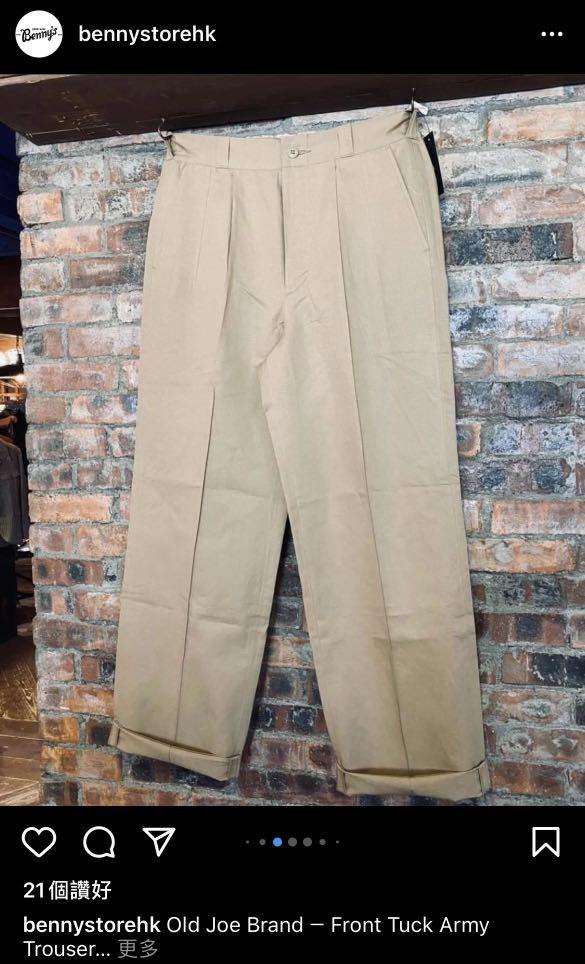 Old Joe Brand Front Tuck Army Trousers, 男裝, 褲＆半截裙, 沙灘褲