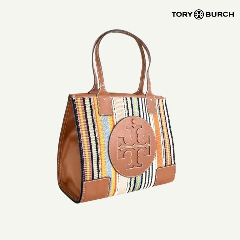 Original T ory Burch Ella Webbing Patchwork Tote Fesyen Wanita Tas Dompet di Carousell