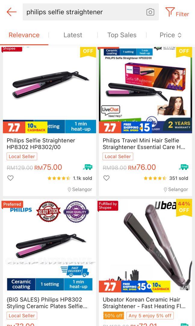 FREE POST) Philips Hair Straightener, Beauty & Personal Care, Hair on  Carousell