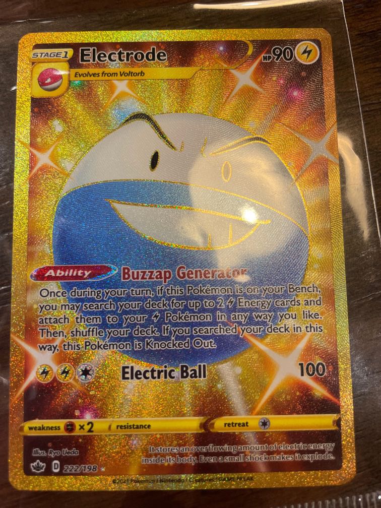 Pokémon Electrode Chilling reign 222/198 Secret Rare, Video Gaming