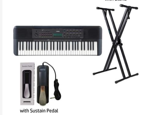Portable E273 Piano/Keyboard w/ Free Adaptor (Category: Musical Instruments) located in Manila. Submitted by sportshubb (Listing ID 1097219533, Image 1). Description: Portable E273 Piano/Keyboard w/ Free Adaptor 12,700 W/ Double Xstand W/ Sustain pedal W/ bag 61-key, 384 voices + 17 drum/sfx kits LCD display Number of preset styles: 143 Number of song preset: 112 entry-level Portable Keyboard featuring a wide variety of sounds and functions the P