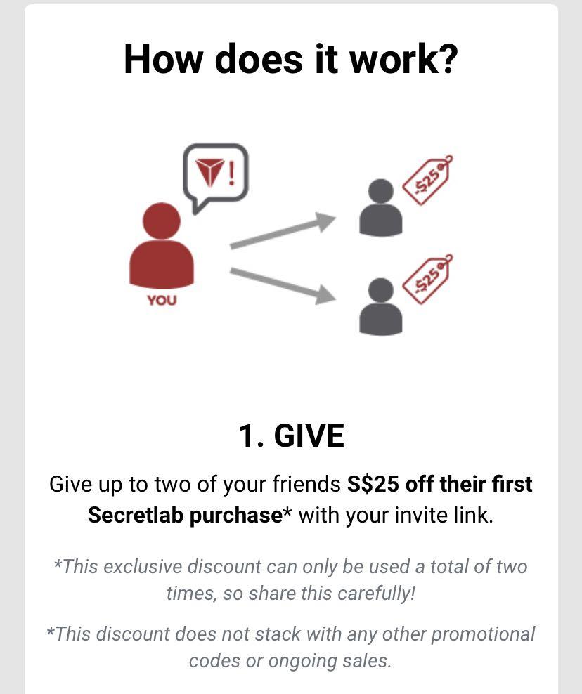 Referral code 25 Off Secret Lab Furniture Home Living