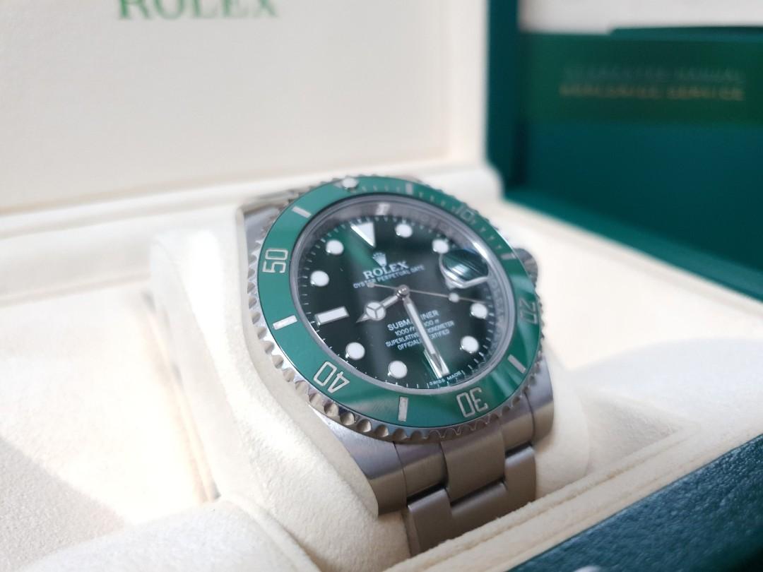 MINT 2016 Papers Rolex Submariner Hulk 116610LV Green Ceramic Watch Bo