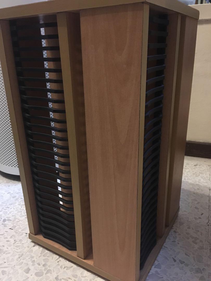 Side table (Category: Tables & Sets) located in Kuala Lumpur. Submitted by socksandwalks (Listing ID 1097251373, Image 2). Description: Condition 5/10 with scrapes around edges of wood. Can be spun around. Prefer pick up/drop off .