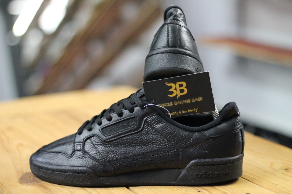Size 7.5 UK ADIDAS Continental 80 Triple Black Leather Shoes