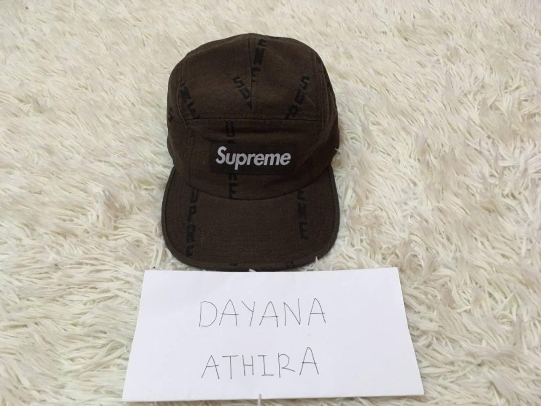 帽子 SUPREME Logo Stripe Jacquard Denim Supreme Logo Stripe Jacquard Denim Camp Cap (FW20) - $48