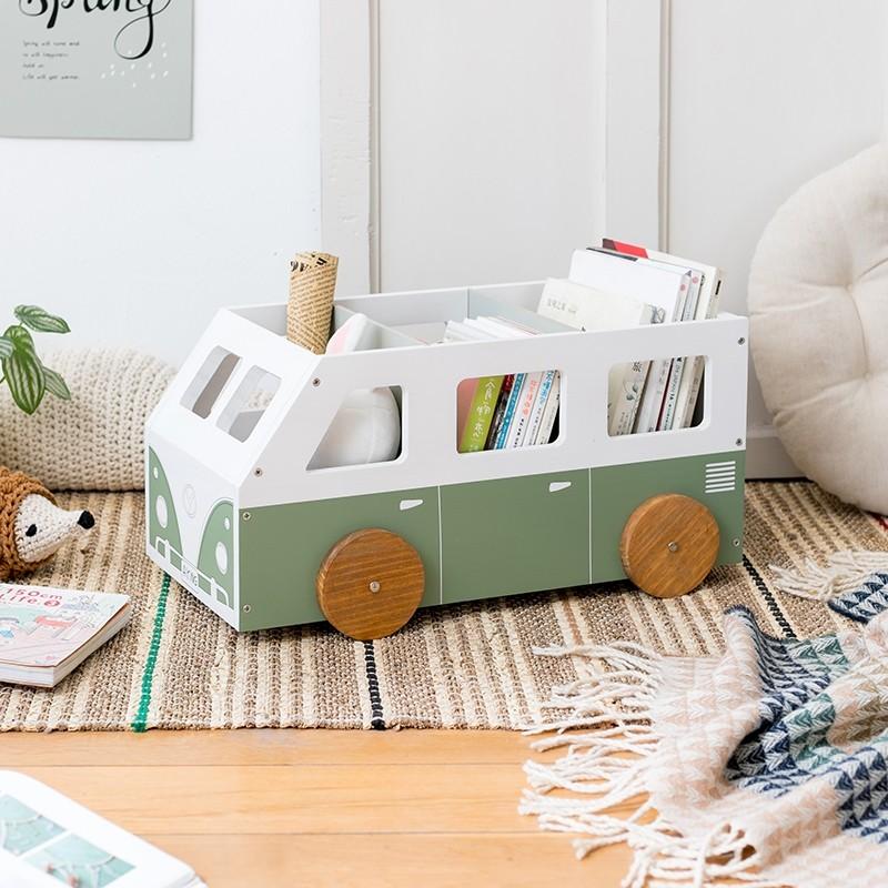 Toy Storage Solid Wood Bookcase Kids Book Shelf Wooden Bookcase Wooden Bus  Kids Bus Bookcase, Furniture & Home Living, Furniture, Shelves, Cabinets &  Racks On Carousell