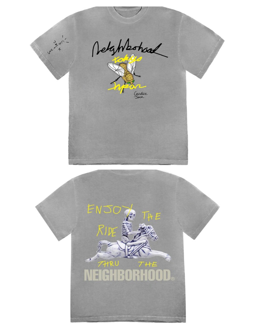 Travis Scott Cactus Jack x Neighborhood Carousel T-Shirt Grey ...