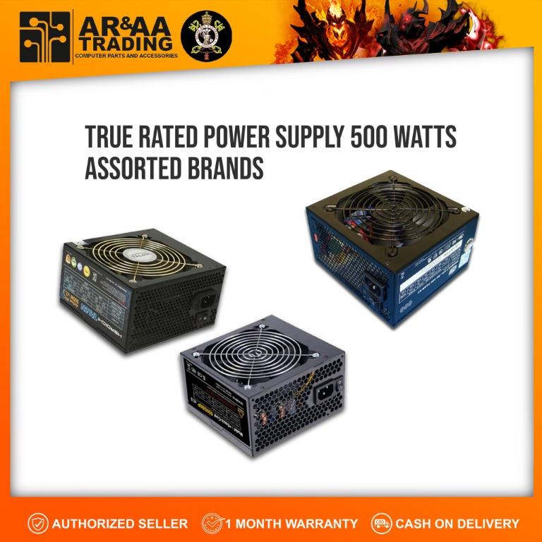 True Rated PSU 500/600 Watts Assorted Brand (Category: Computer Parts) located in Quezon City. Submitted by laptopstore.ph (Listing ID 1097163471, Image 2). Description: True Rated PSU 500 / 600 Watts Assorted Brand 2NDHAND 📌 Cash on delivery nationwide 📌 COP / COD via LBC ( with downpayment 500 pesos ) 📌 Lowest Price Guarantee 📌 Tested Perfectly ▪️True Rated PSU 500 Watts 📌 500 watts 📌 with 6 pins 📌 color black 30 days warranty replacemen