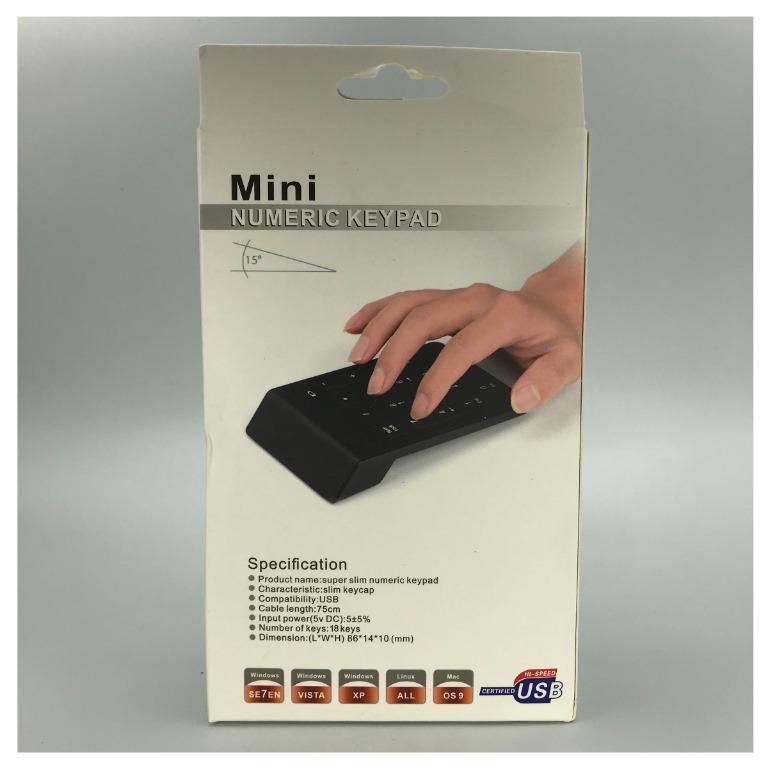 USB Numeric Keypad Mini Number Pad Numpad 18 Keys Keyboard for Laptop ...