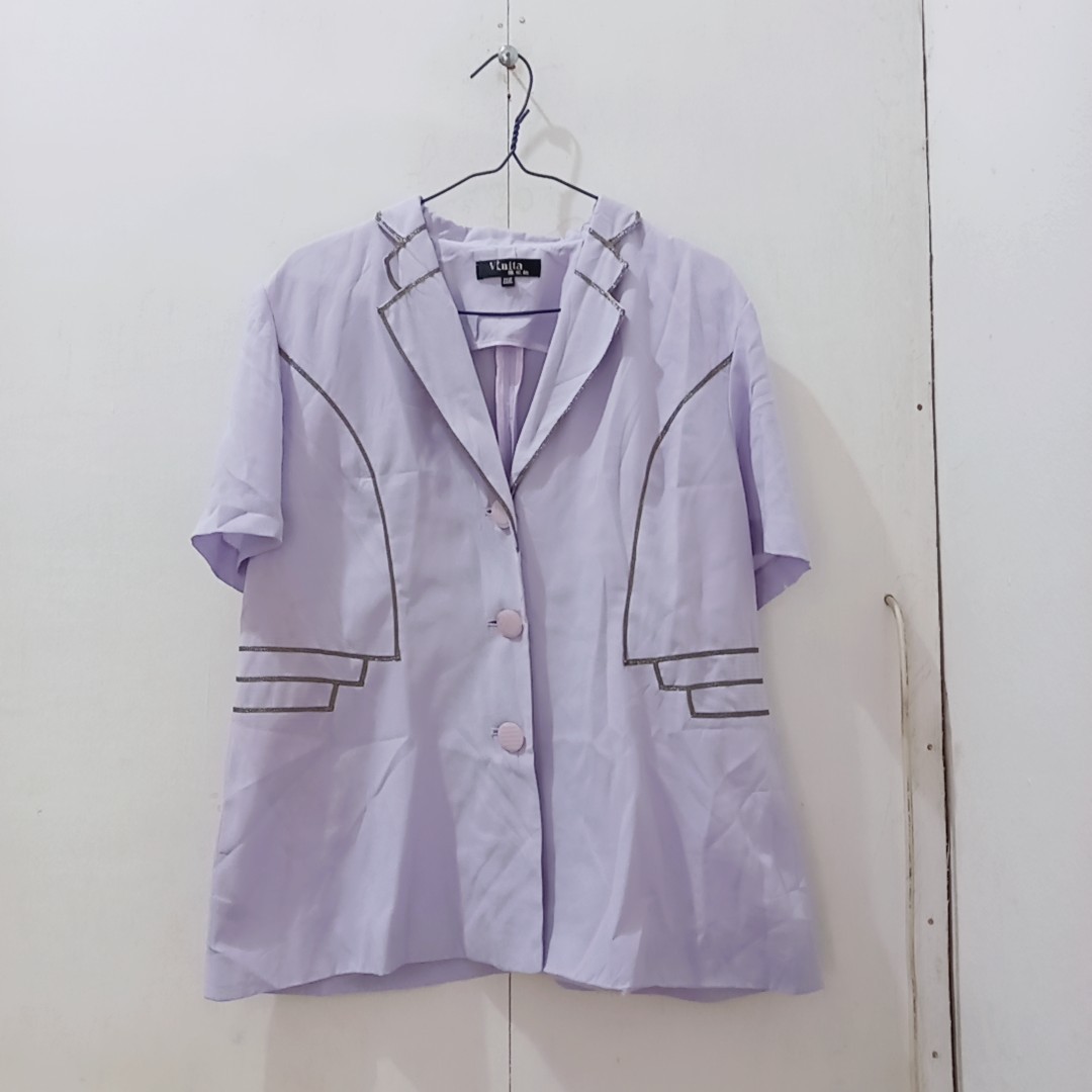 Vintage Shorts Blazer Lilac, Fesyen 