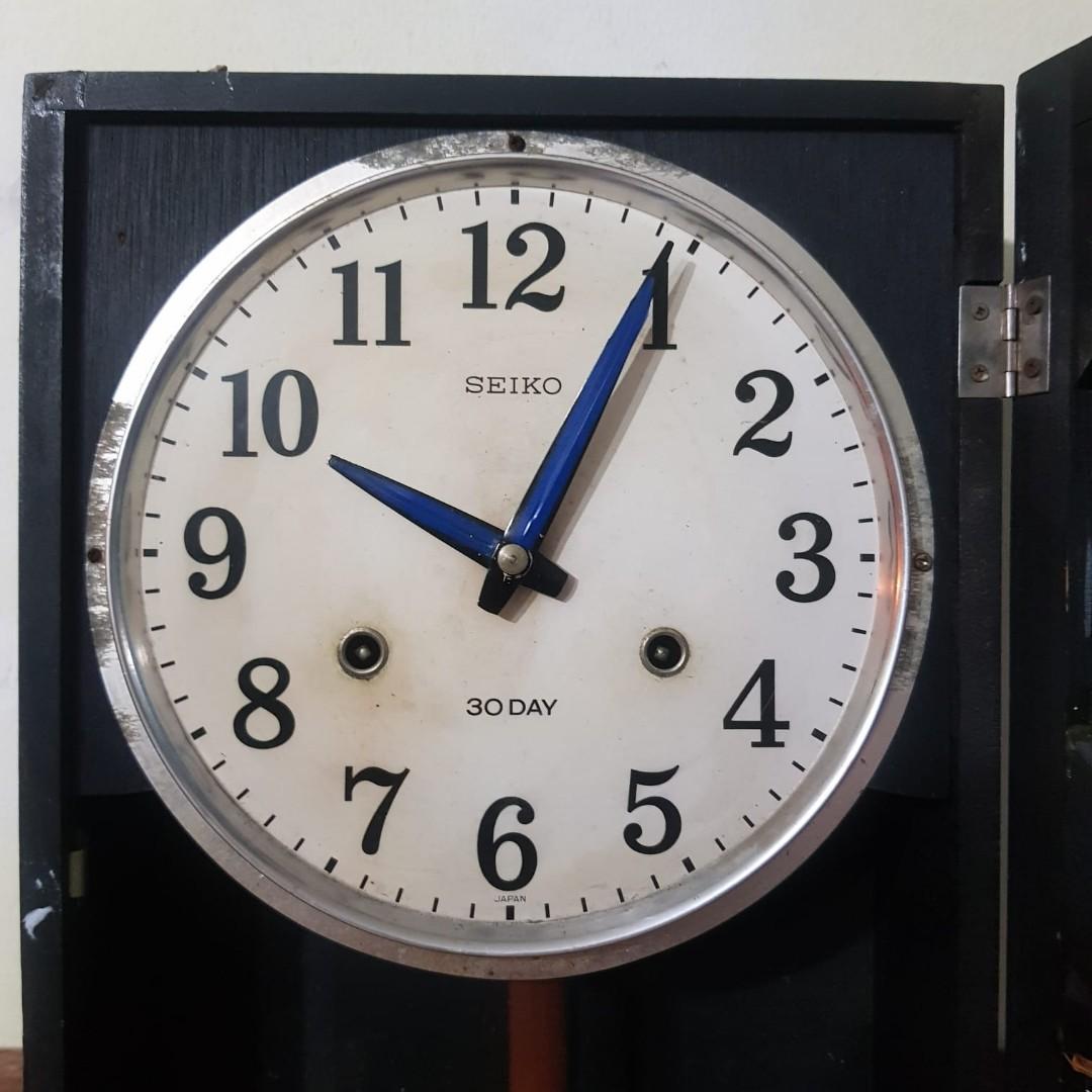 1950s Vintage SEIKO Japan 30day Grandfather Wall Clock. Original
