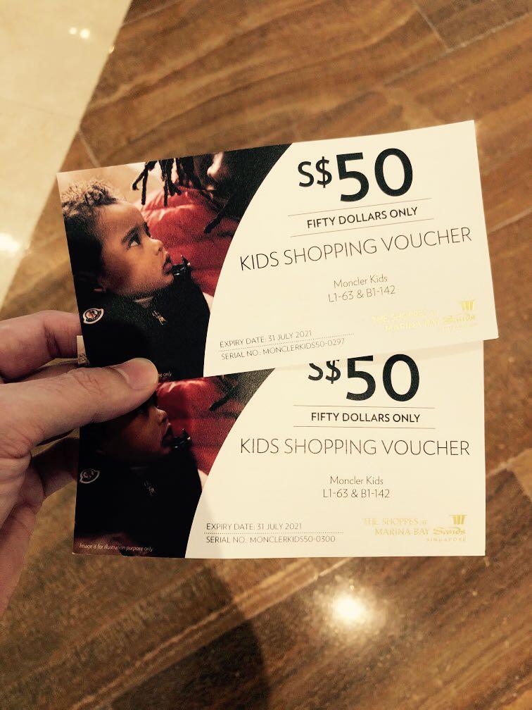 2 x Moncler Kids Vouchers MBS 100 value Luxury Accessories