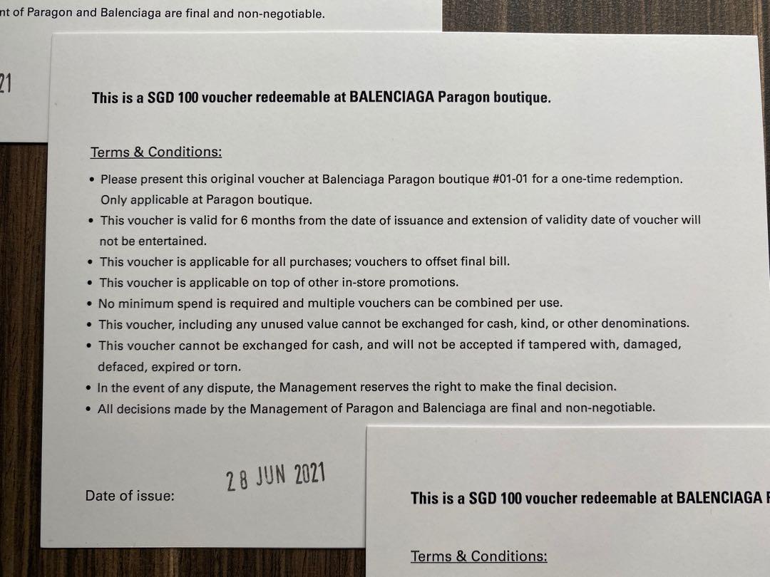300 Balenciaga Paragon Boutique Shopping Vouchers