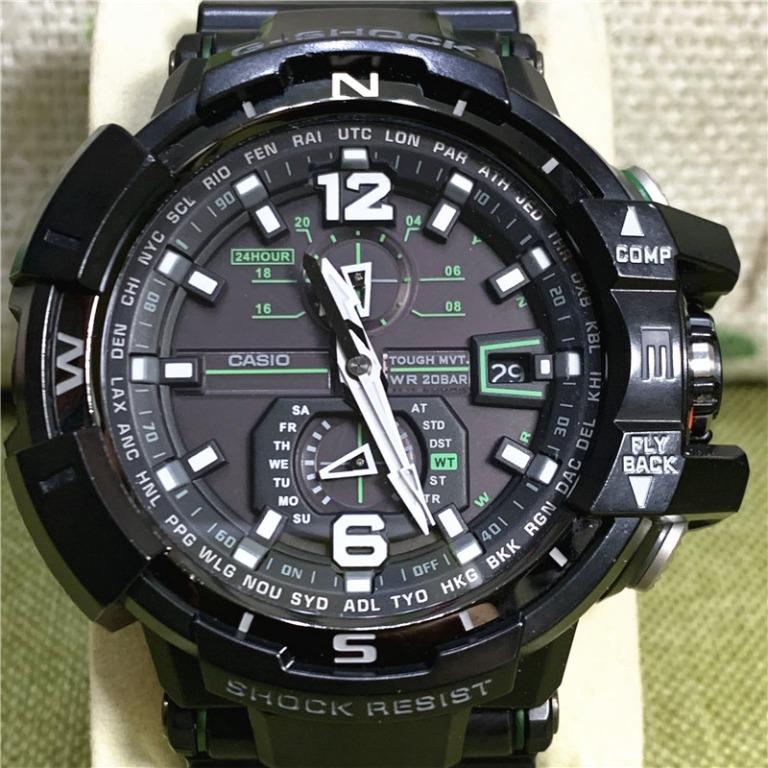 卡西歐Casio Gshock G-Shock Gw-A1100 光動能6局電波錶, 名牌, 手錶