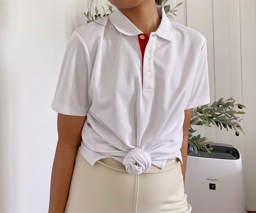Adidas White Collared Shirt, Women's Fashion, Tops, Shirts on Carousell