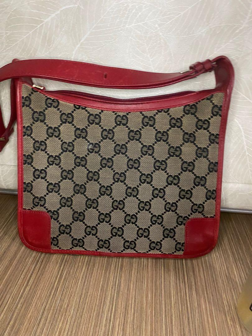 Red gucci leather on sale bag