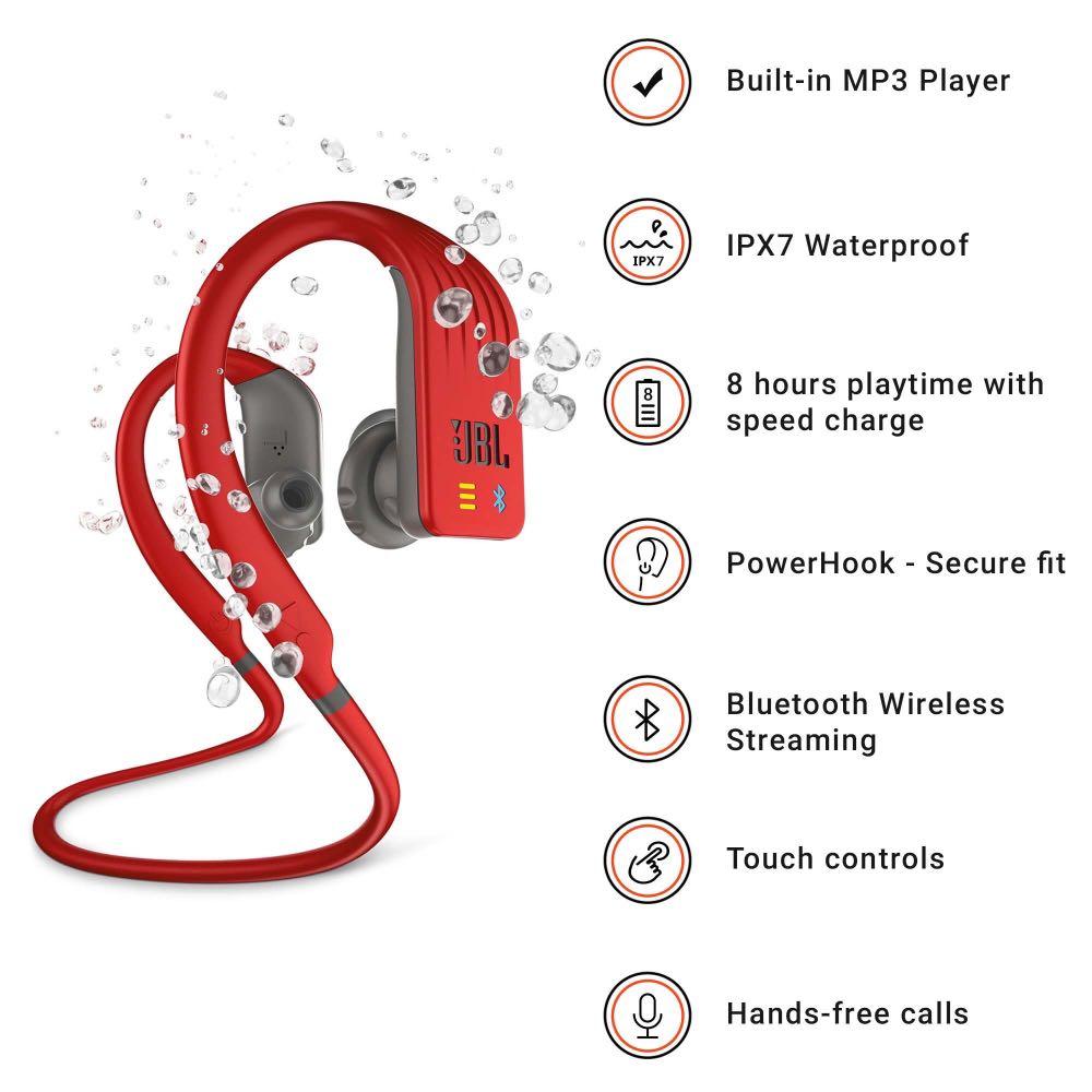 Brand New Authentic JBL Endurance Dive Red Audio Earphones on Carousell