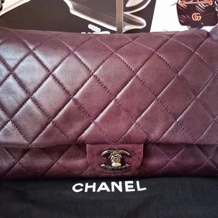 Chanel Classic Flap Bag (Category: Luxury Bags & Wallets) located in Manila. Submitted by bagislifeshop (Listing ID 1097402140, Image 2). Description: •Chanel Classic Flap Bag• ☑️Available in Bacolod ✅💯% authentic ✅In lambskin leather ✅In dark purple ✅Condition: 8.5/10 ✅with dustbag, card,booklet and 2 straps.