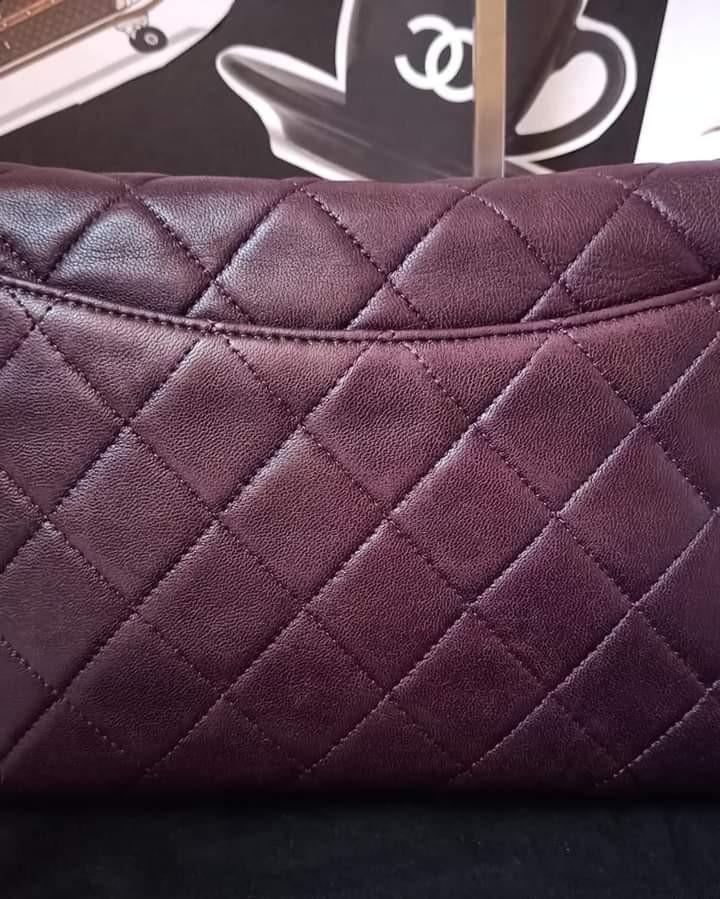 Chanel Classic Flap Bag (Category: Luxury Bags & Wallets) located in Manila. Submitted by bagislifeshop (Listing ID 1097402140, Image 3). Description: •Chanel Classic Flap Bag• ☑️Available in Bacolod ✅💯% authentic ✅In lambskin leather ✅In dark purple ✅Condition: 8.5/10 ✅with dustbag, card,booklet and 2 straps.