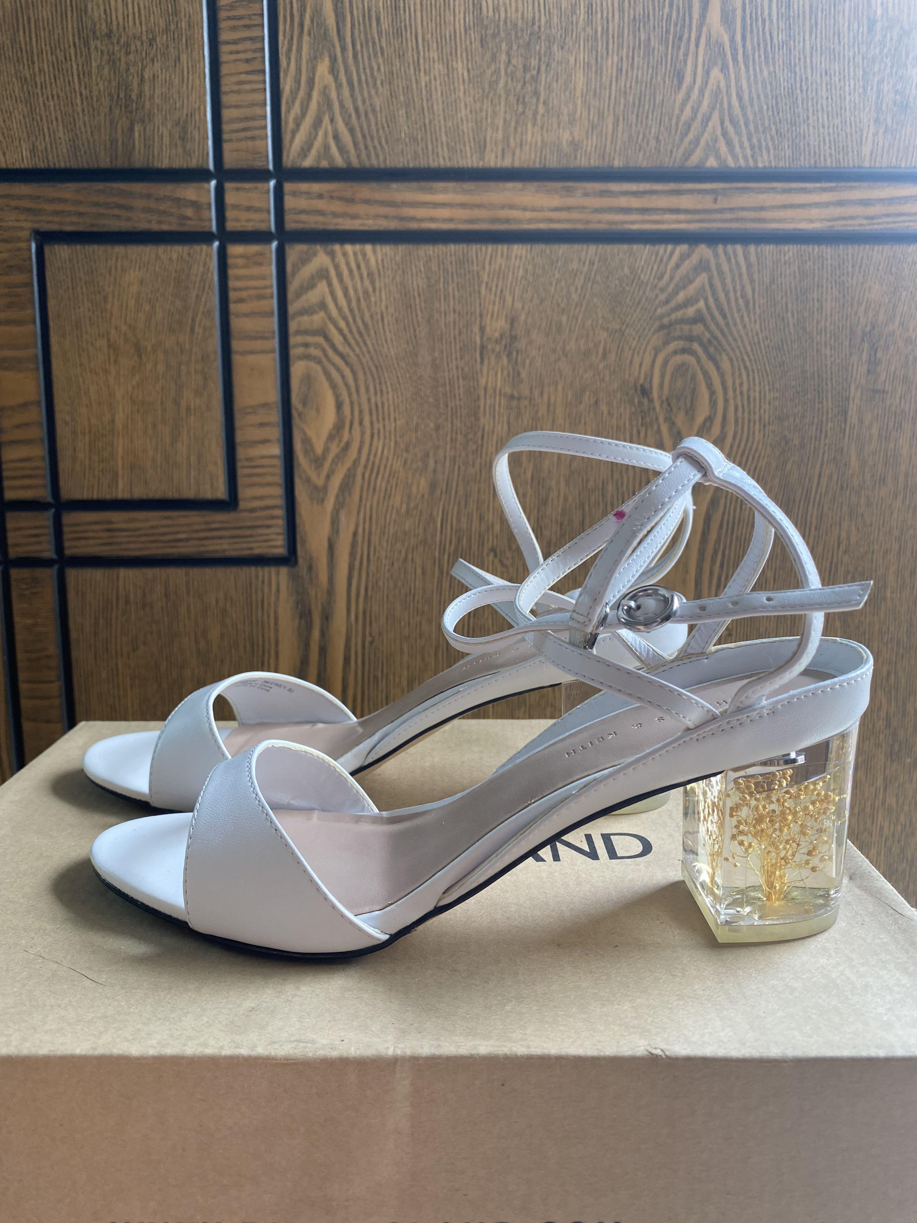 Floral lucite clearance heel