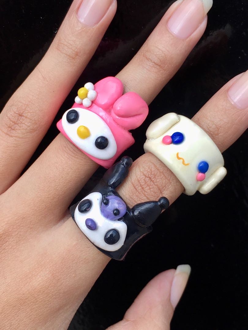 clay rings ! sanrio friends / melody, kuromi, cinamoroll , Women's