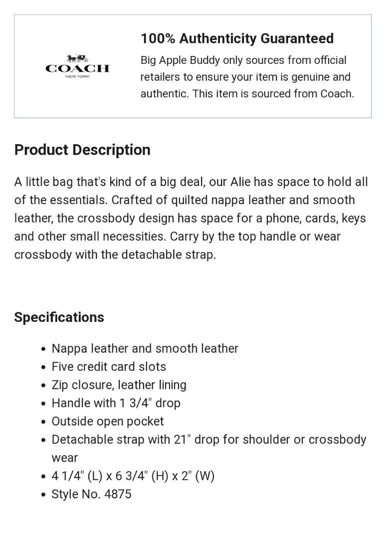 Coach Alie Camera Bag with Quilting, Luxury, Bags & Wallets on Carousell