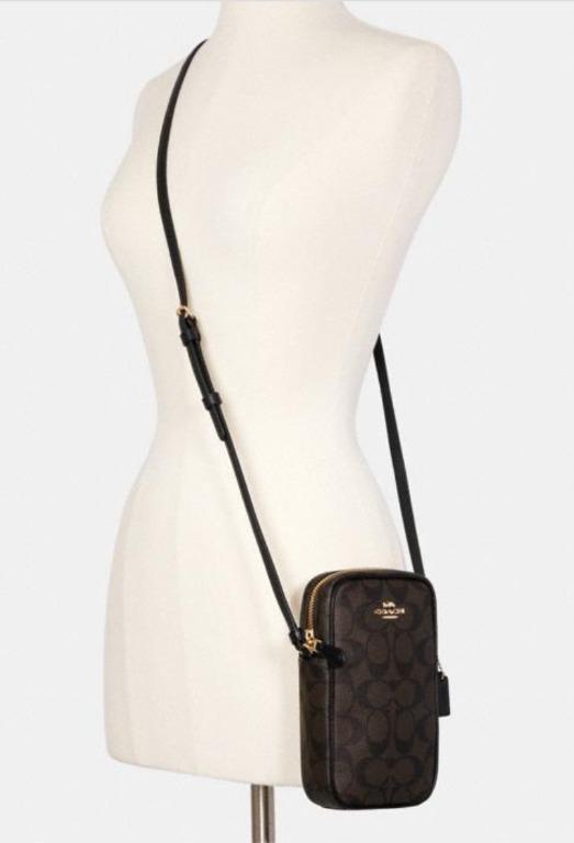 Coach North/South Zip Crossbody in Signature Canvas Bag, Women's