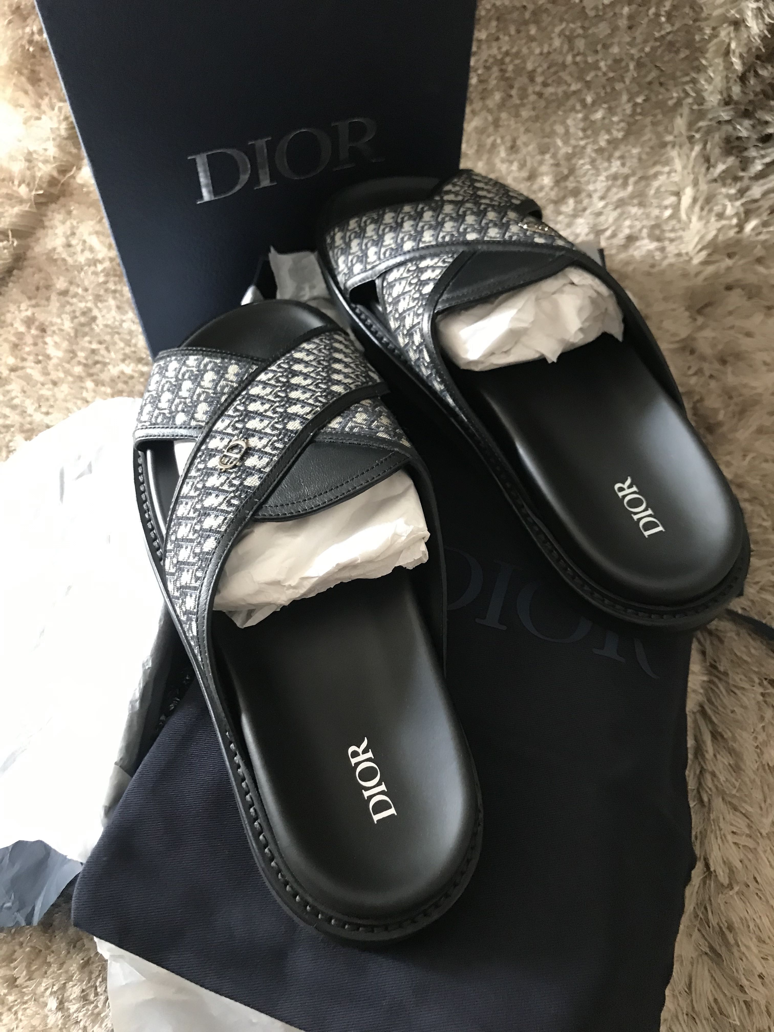 Sandals Dior Homme Grey size 42 EU in Rubber  31375023