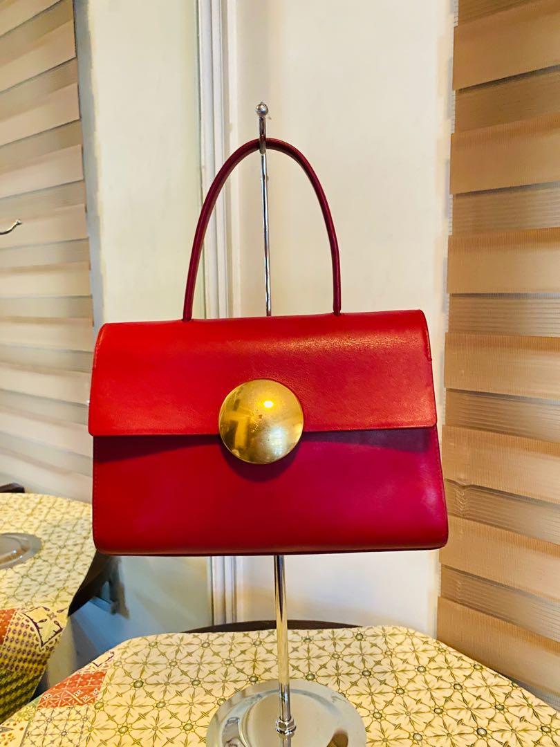 Dissona, Bags, Dissona Gorgeous Red Leather Shoulder Bag