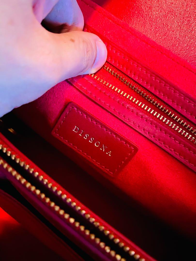 Dissona, Bags, Dissona Red Leather Italy Bag