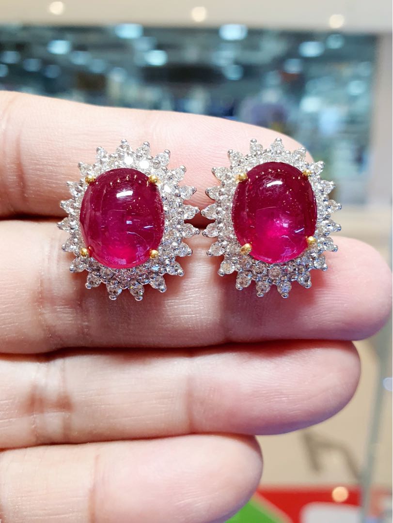 Genuine 2025 ruby earrings