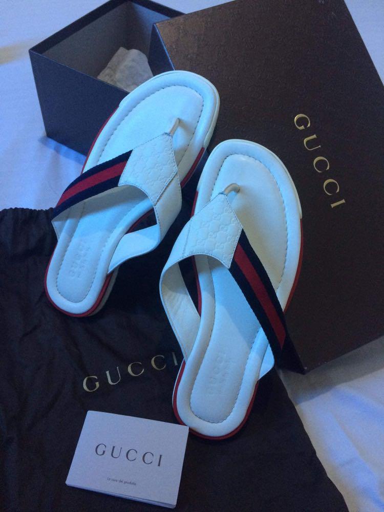 Gucci sandals men's white online