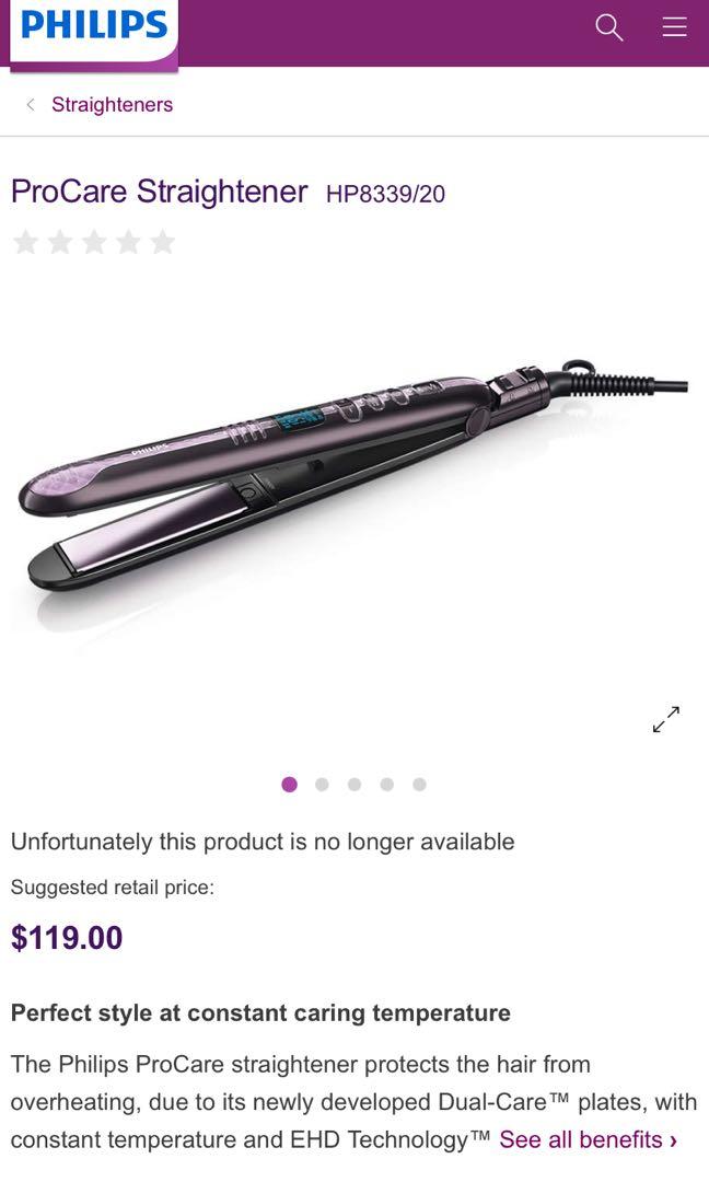 Philips Hair Straightener HP8339 20 Beauty Personal Care Hair on Carousell