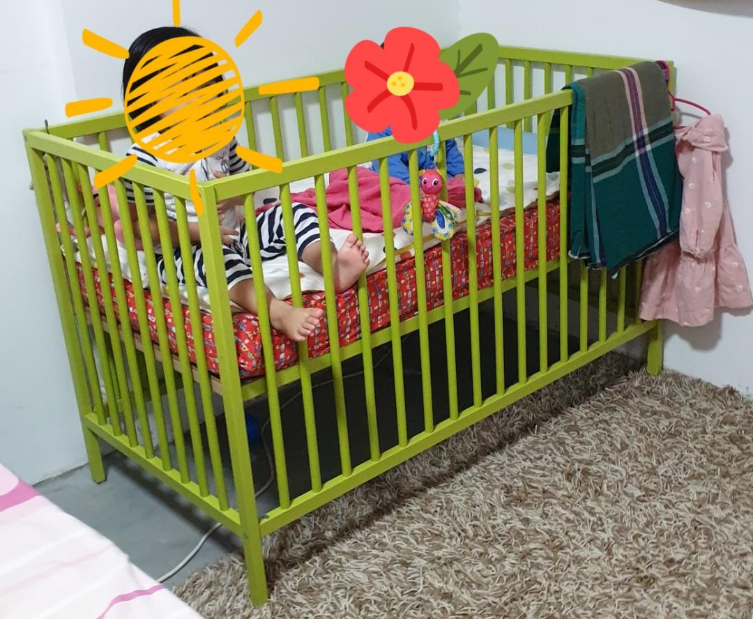 IKEA BABY COT (Green), Babies & Kids, Baby Nursery & Kids Furniture